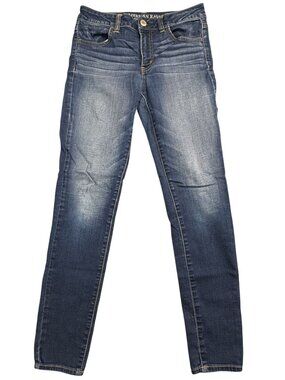American Eagle Outfitters Size 6 Hi-Rise Jegging Super Stretch Reg Blue Denim